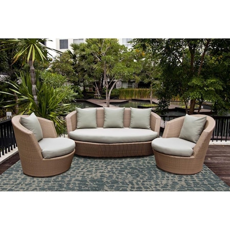 Palacedesigns 94 x 94 in. Teal Polypropylene Rug PA2627457